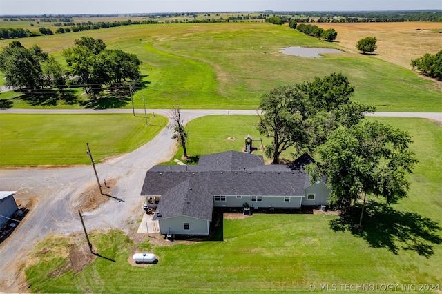 aerial view featuring a rural view