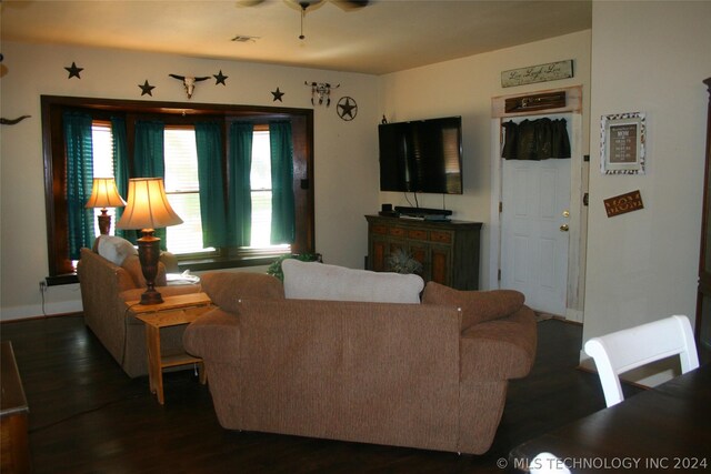 living room featuring wood-type flooring