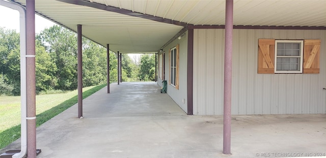 view of patio / terrace with a carport