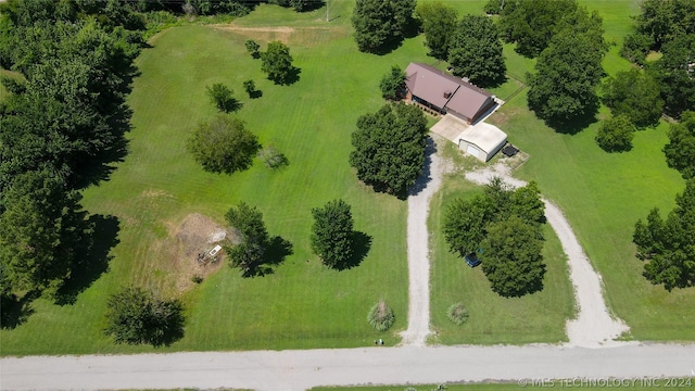 drone / aerial view featuring a rural view