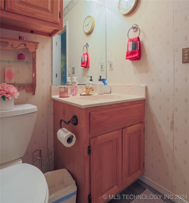 bathroom with vanity and toilet