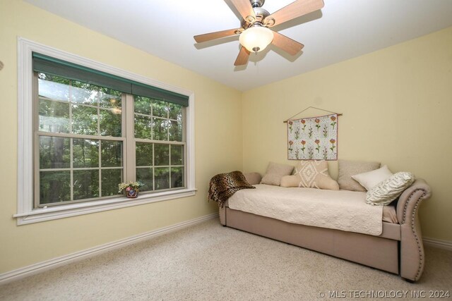 bedroom featuring ceiling fan