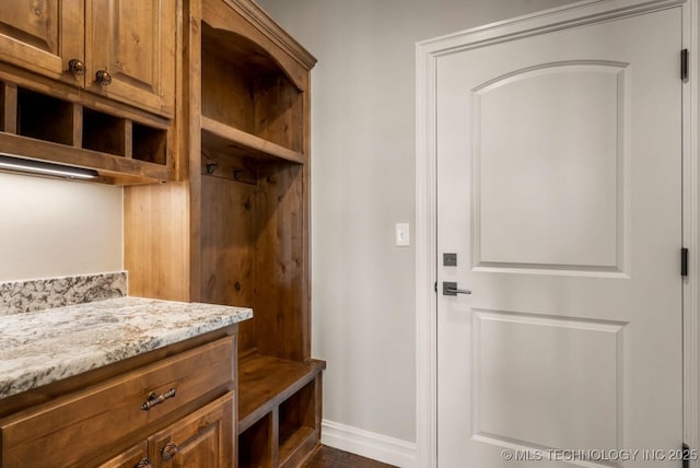 mudroom with baseboards