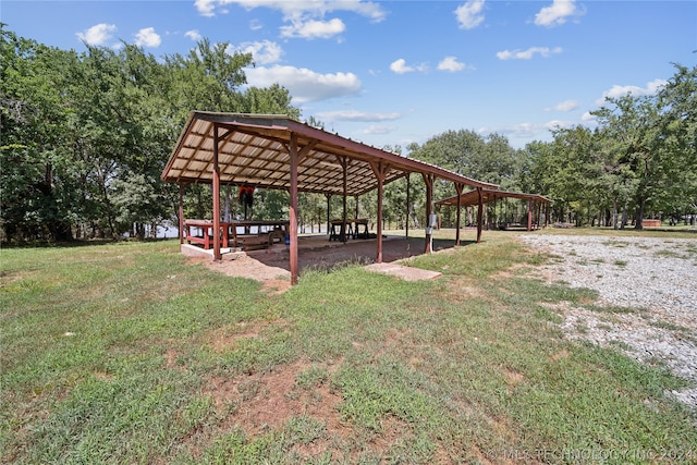 view of community with a yard and a gazebo