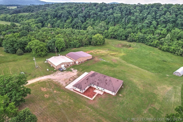 bird's eye view with a rural view