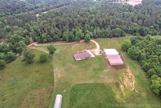 aerial view featuring a rural view