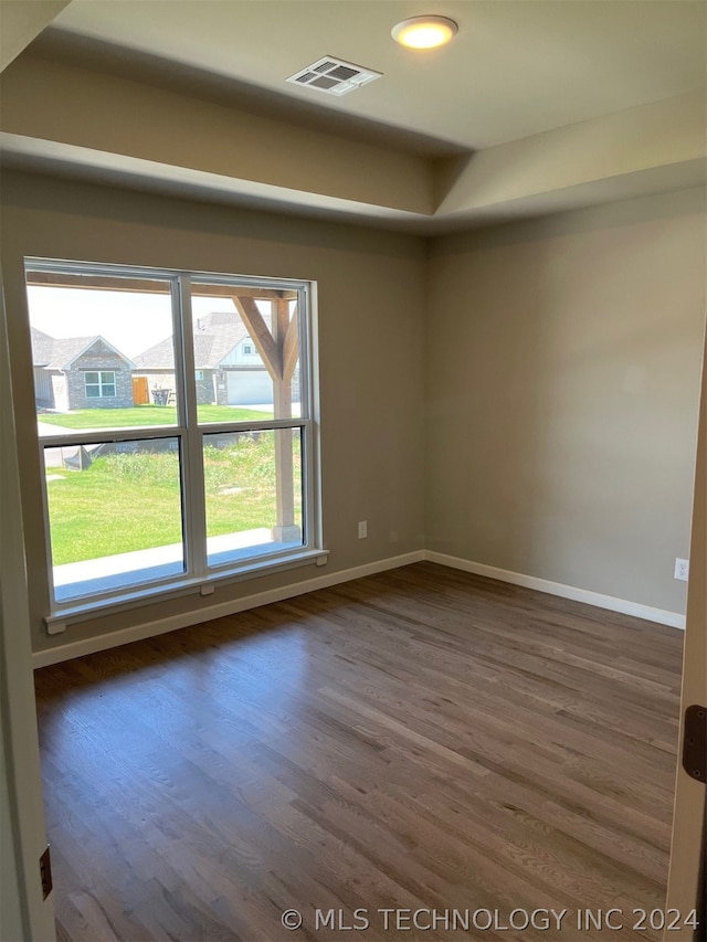 spare room with plenty of natural light and wood-type flooring