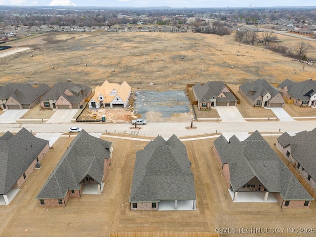 aerial view with a residential view