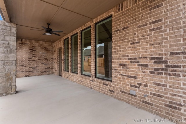 view of patio with a ceiling fan