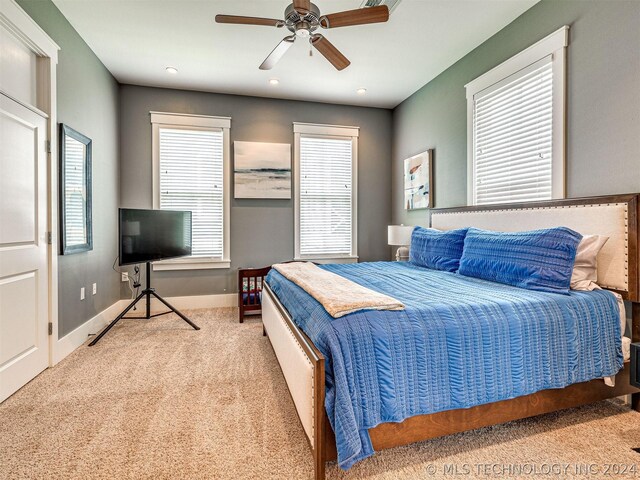 39 Boardwalk St, Carlton Landing, OK 74432 - carpeted bedroom featuring multiple windows and ceiling fan