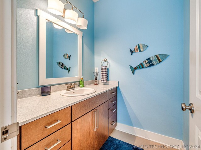 39 Boardwalk St, Carlton Landing, OK 74432 - bathroom with tile patterned floors and vanity