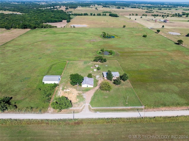 bird's eye view with a rural view