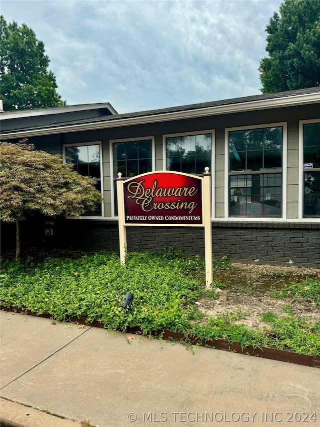 view of community sign