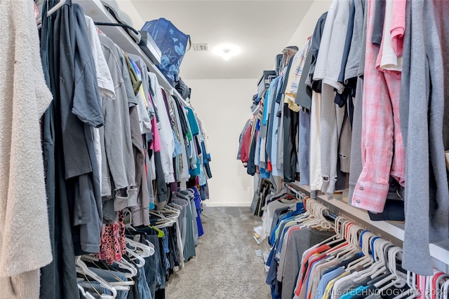 spacious closet featuring carpet floors