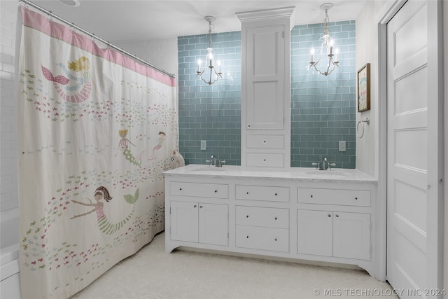 bathroom with double sink vanity