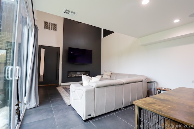 view of tiled living room