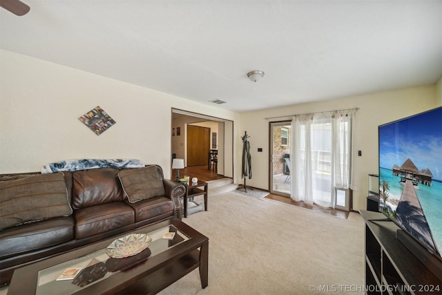 view of carpeted living room