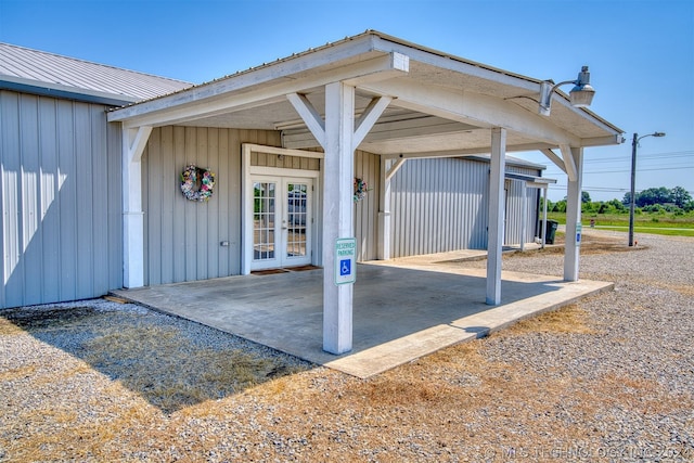 exterior space featuring french doors