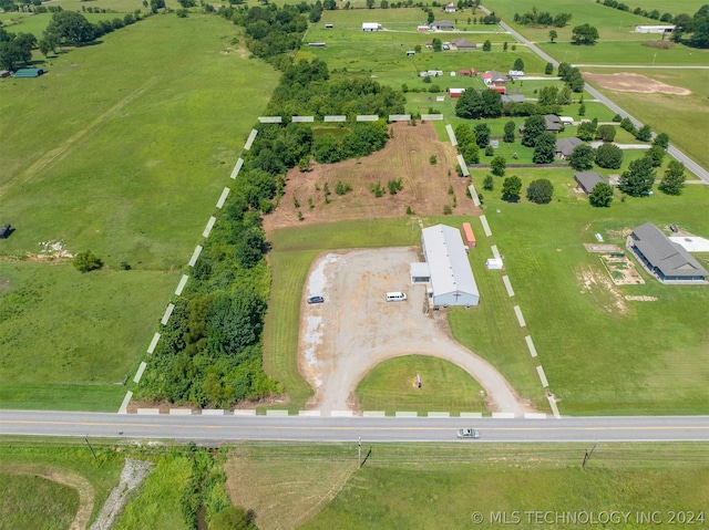 aerial view featuring a rural view