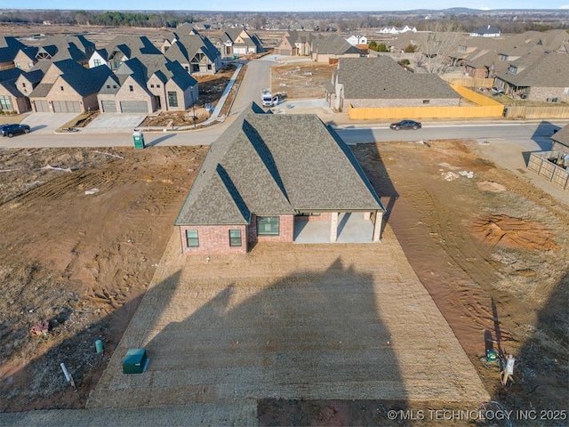 aerial view featuring a residential view