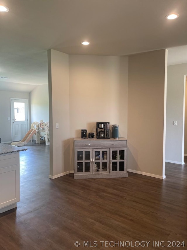 interior space featuring dark hardwood / wood-style floors