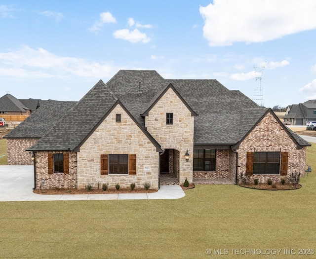 view of front facade with a front lawn