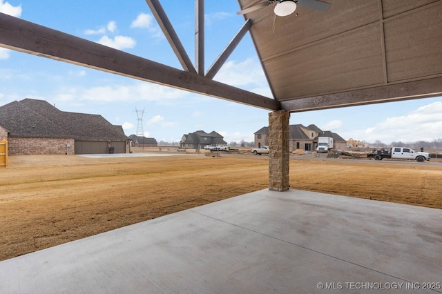 view of patio / terrace with ceiling fan