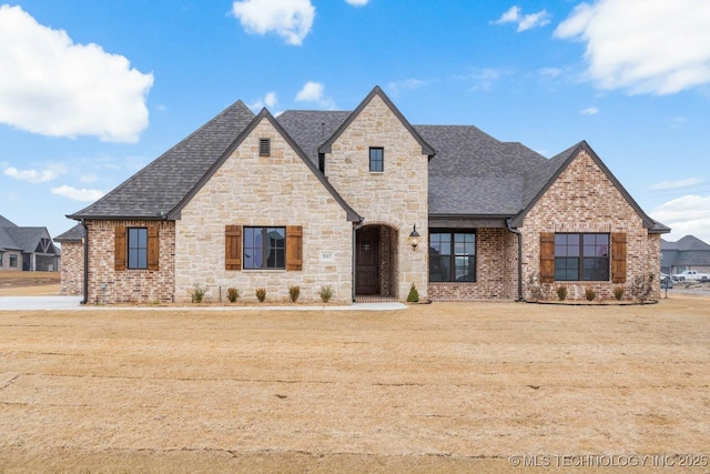 view of front of home featuring a front yard