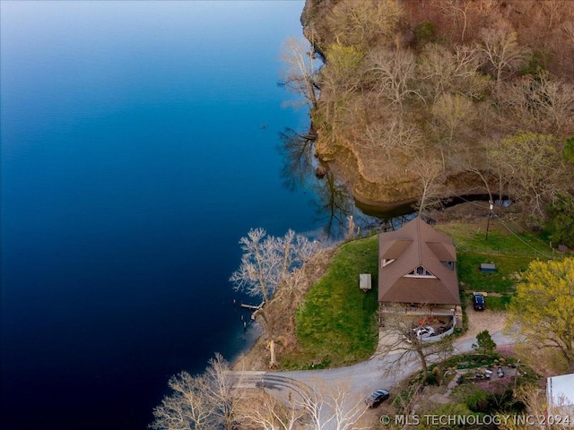 9212 N 447th Rd, Spavinaw, OK 74366 - birds eye view of property with a water view
