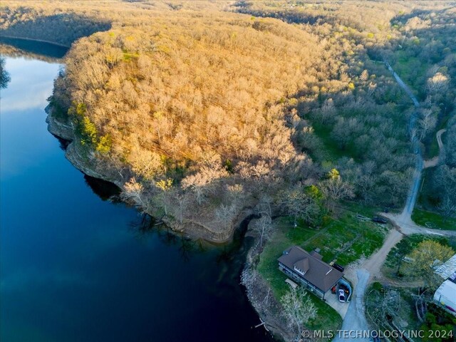 9212 N 447th Rd, Spavinaw, OK 74366 - birds eye view of property with a water view