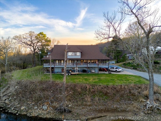 9212 N 447th Rd, Spavinaw, OK 74366 - view of front of house with a front lawn