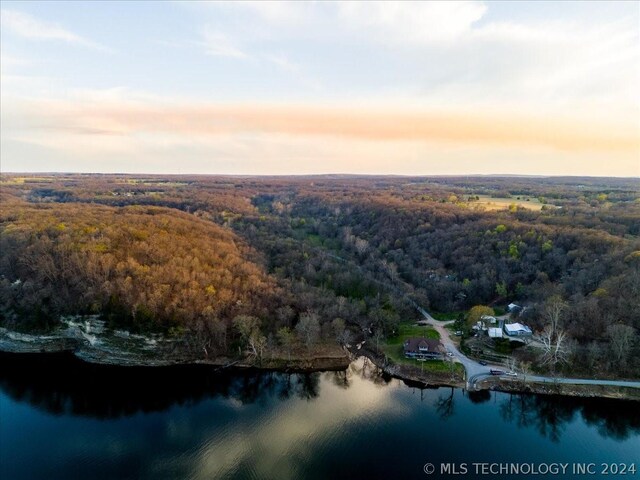 9212 N 447th Rd, Spavinaw, OK 74366 - aerial view with a water view and a view of trees