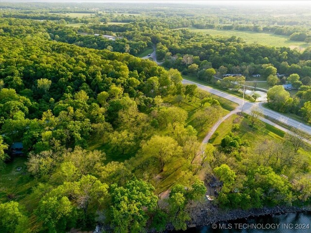 9212 N 447th Rd, Spavinaw, OK 74366 - birds eye view of property with a forest view and a water view