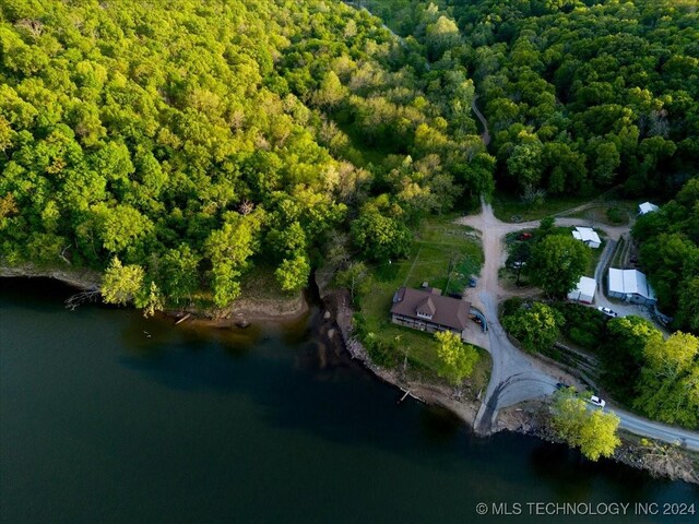 9212 N 447th Rd, Spavinaw, OK 74366 - aerial view with a water view