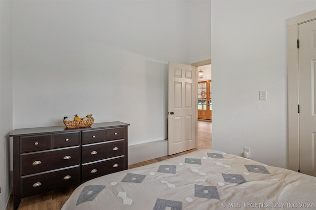 bedroom featuring a closet and light hardwood / wood-style floors