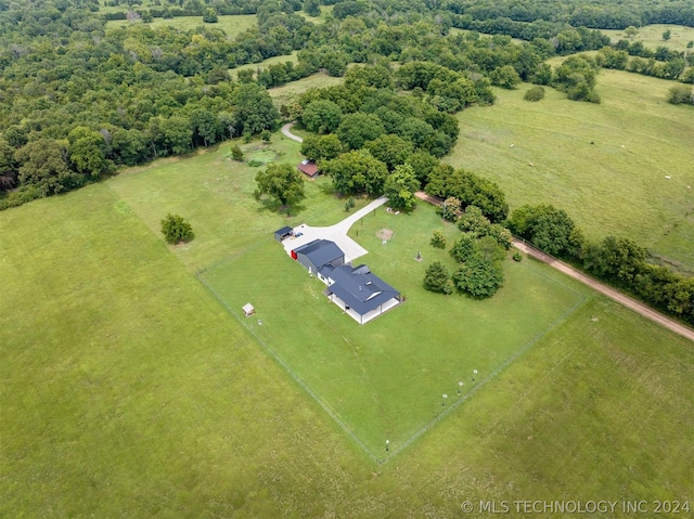 drone / aerial view with a rural view