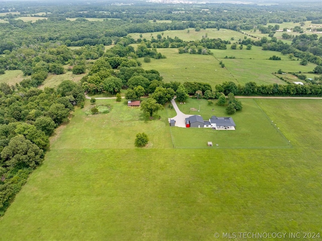 drone / aerial view with a rural view