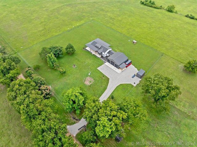 drone / aerial view with a rural view