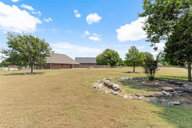 view of yard with fence
