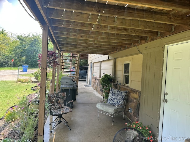 view of patio with area for grilling