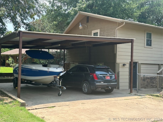 view of parking featuring a carport