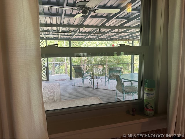 interior details with ceiling fan