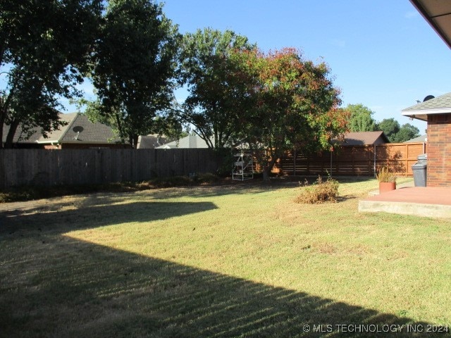 view of yard with a patio area