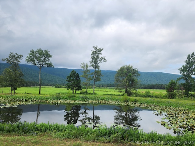 view of water feature with a mountain view