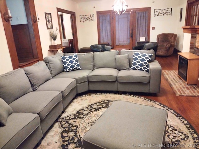 living room featuring hardwood / wood-style floors