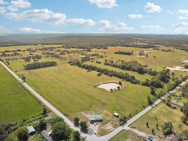 drone / aerial view with a rural view