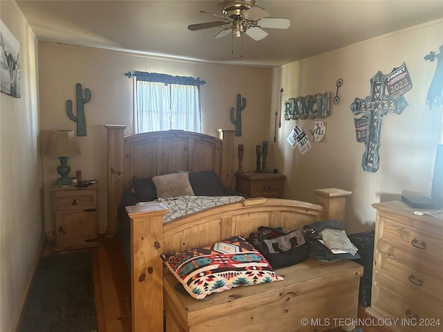 bedroom with ceiling fan