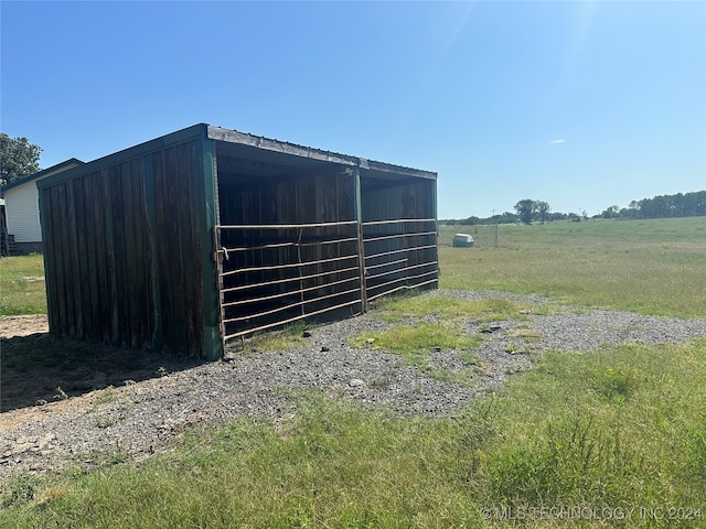 exterior space with a rural view