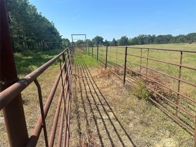 view of yard with a rural view