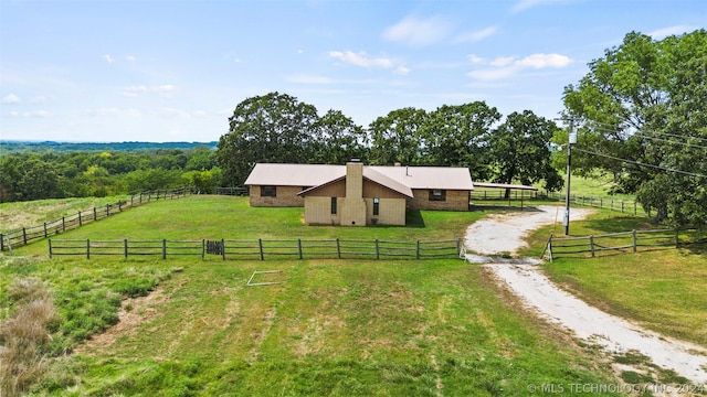 exterior space featuring a rural view